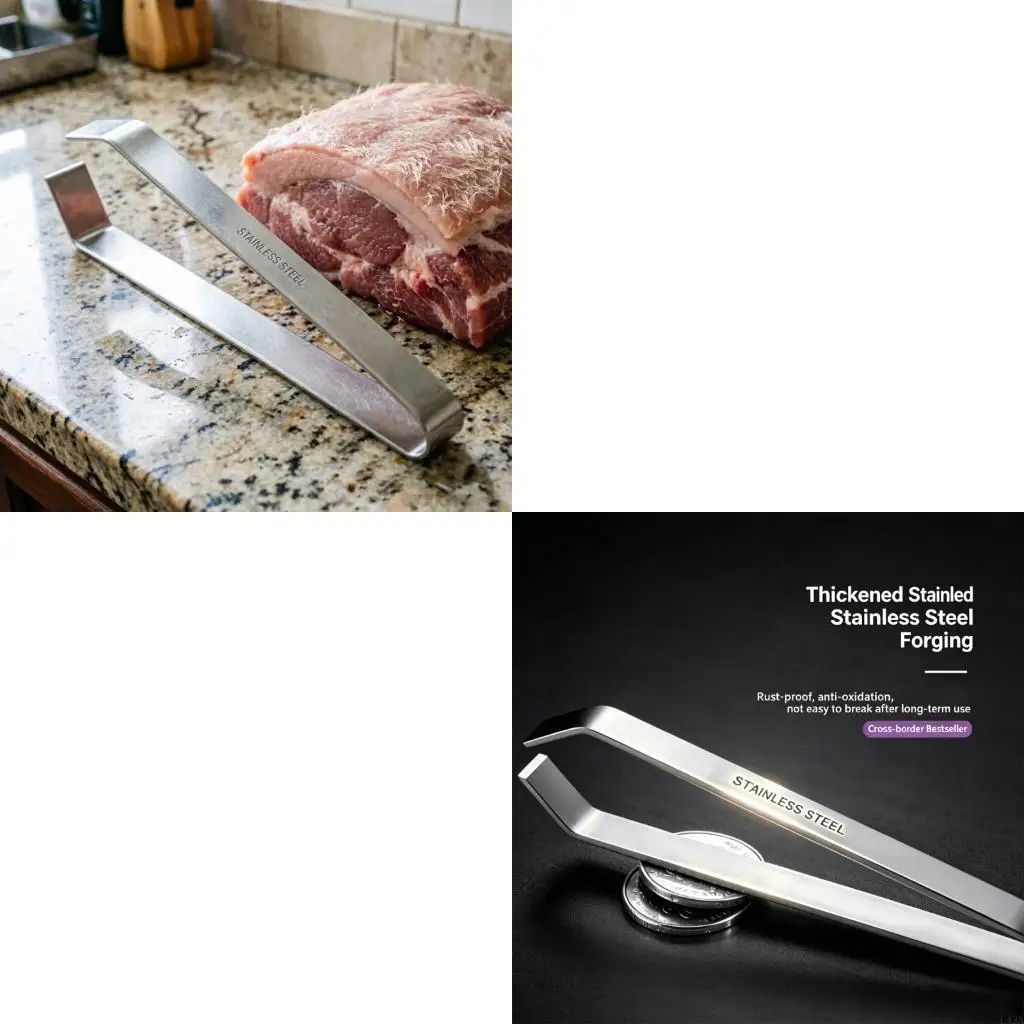L43A Practical Stainless Steels Tweezers Fish Bone Plucking Clamp Kitchen Gadget