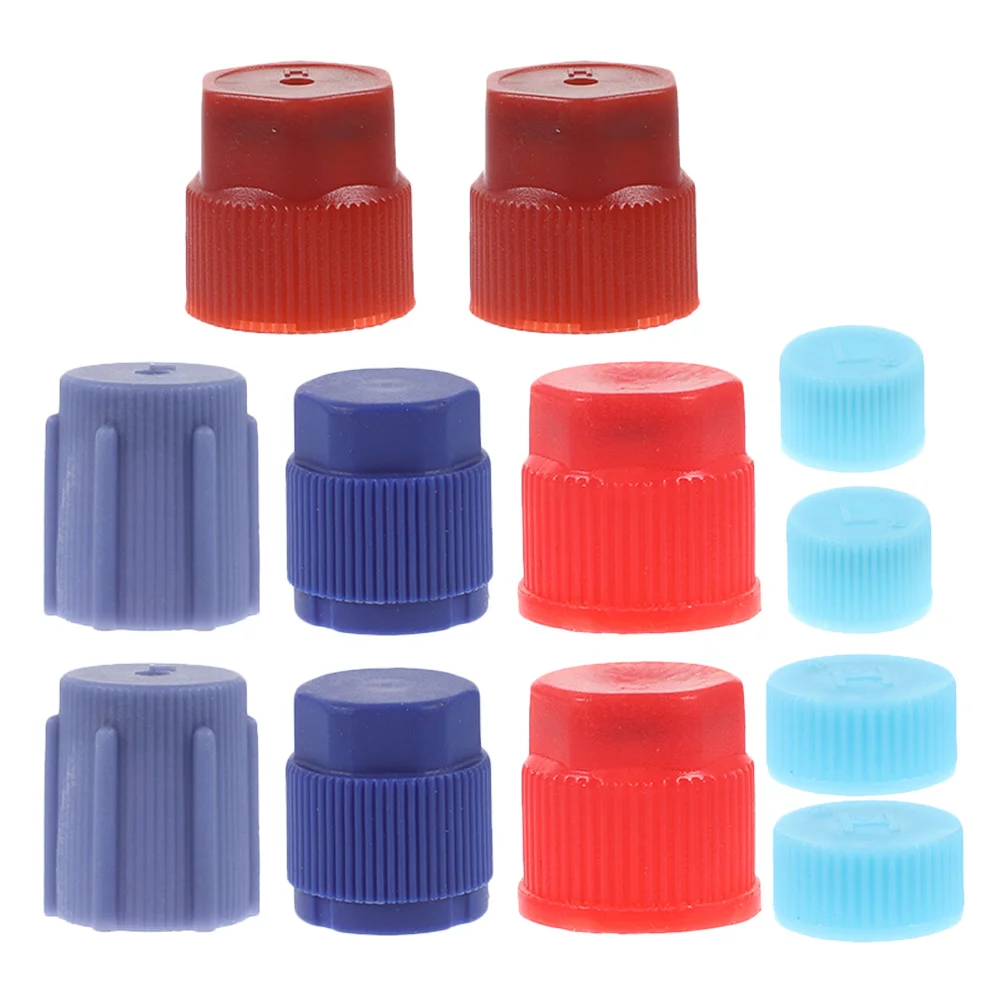 

12Pcs Air Conditioning Charging Port Caps Durable Leakproof Refrigerant Service Caps for Car Ac Maintenance Repair Kit