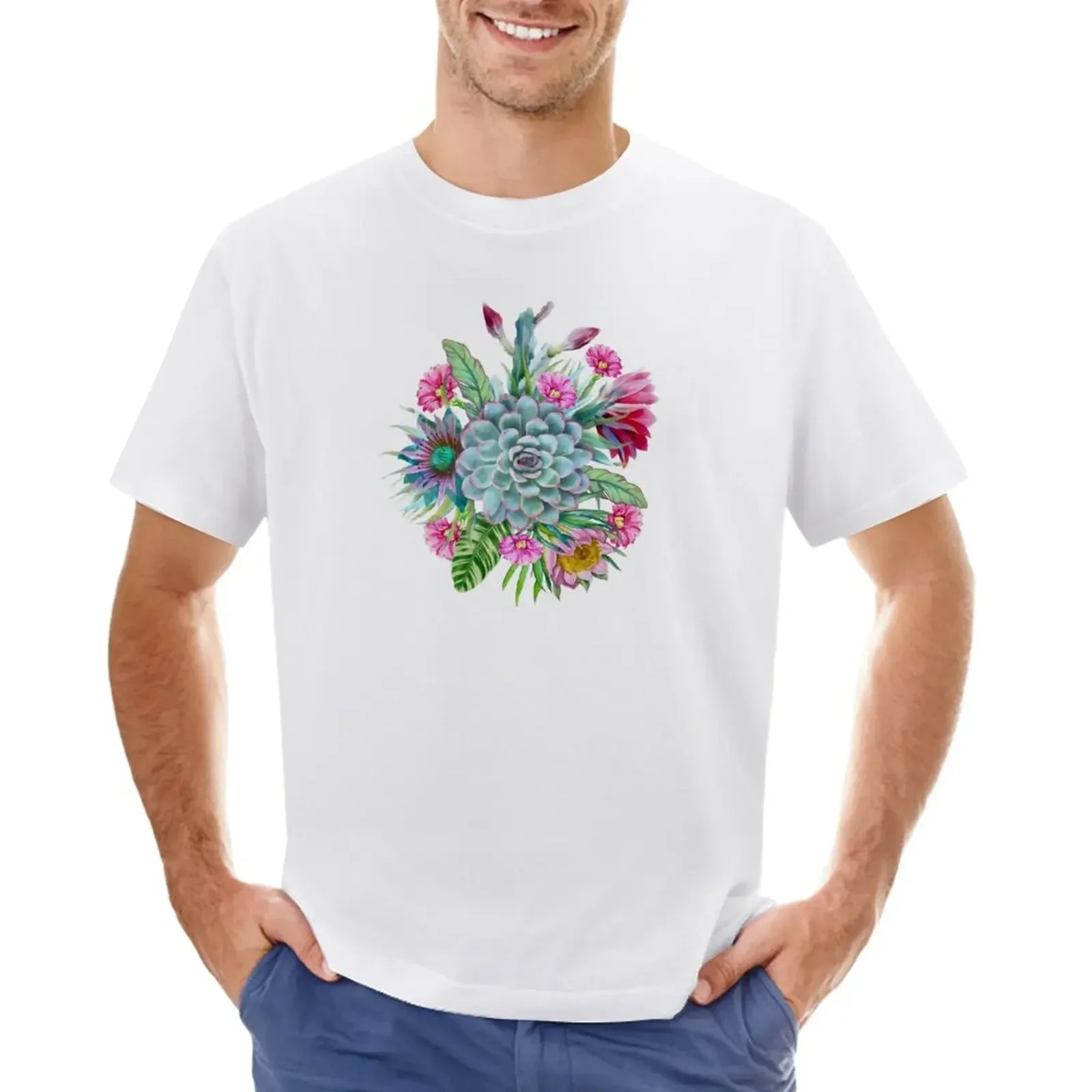 Exotic flower garden T-Shirt blanks vintage clothes t shirt men