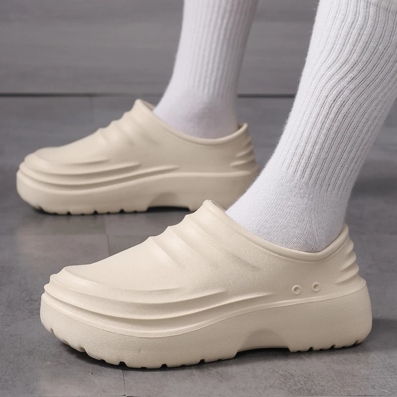 

Обувь для шеф-поваров Four Seasons: нескользящие, водонепроницаемые, маслостойкие рабочие туфли для кухни, мужские повседневные легкие туфли из ЭВА для улицы и сада