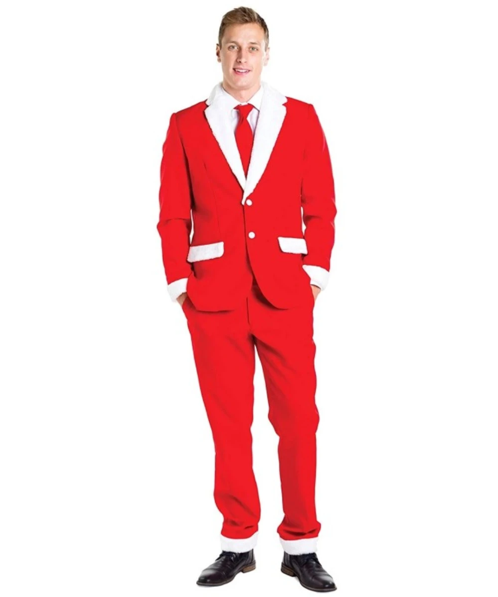 Christmas Santa Style Men Suit Two Pieces Male Popular Custome Homme  2 Pieces Jacket+Pants Ropa Hombre image 2
