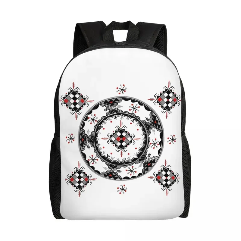 Kabyle Pottery Pattern Backpacks for Boys Girls Geometric Amazigh College School Travel Bags Men Women Bookbag 15 Inch Laptop