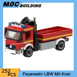 MOC Building Blocks City Fire Vehicle Model loading Area And Crane Truck DIY Assembly Bricks Creative Collection Car Toys Gifts