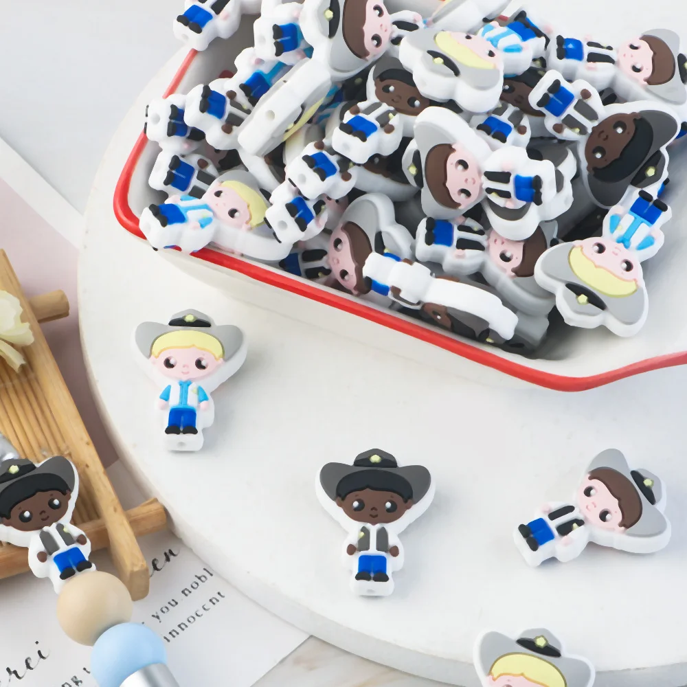 5 Stücke Neue Cartoon Jungen Mädchen Silikon Perlen Für Schmuck Machen DIY Halskette Schmuck Zubehör