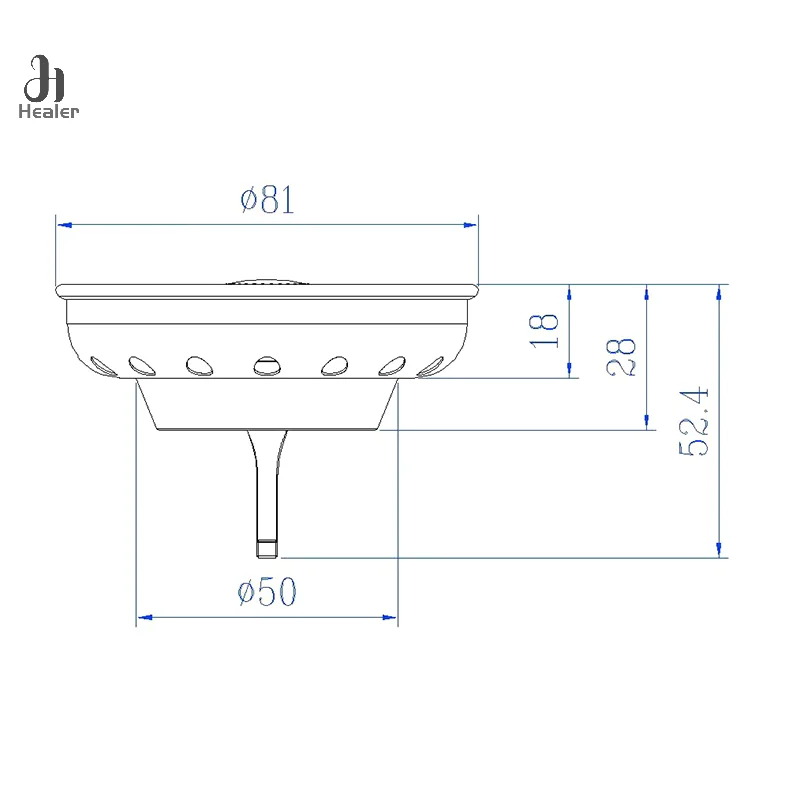 Saringan wastafel dapur Stopper, pengganti keranjang Kombo untuk saluran pembuangan 3-1/2 inci Stainless Steel