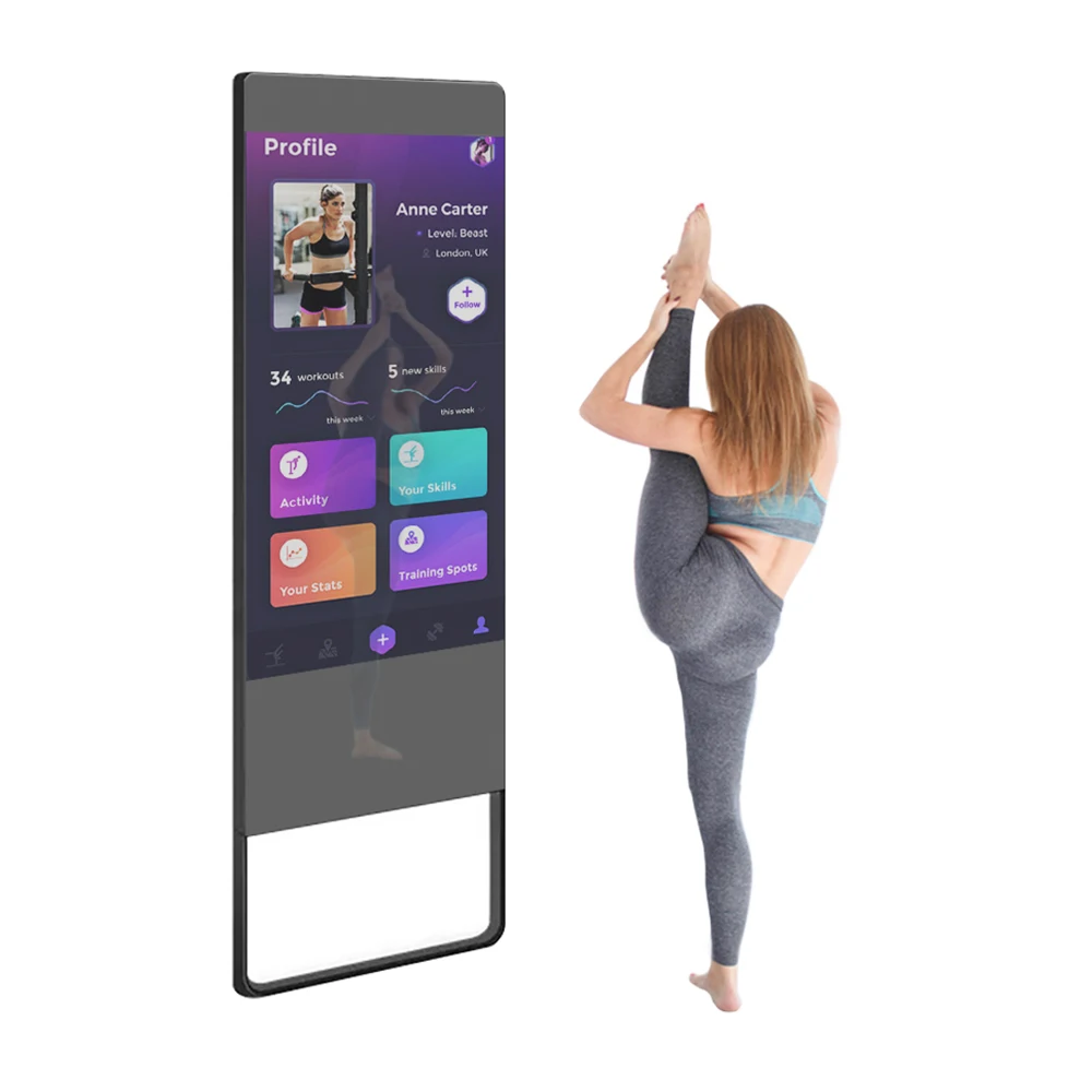 

Fitness Mirror Training Exercise Smart Magic 43 Inch Mirror Lcd Display Home Office Gym Touch Screen Interactive Workout Display