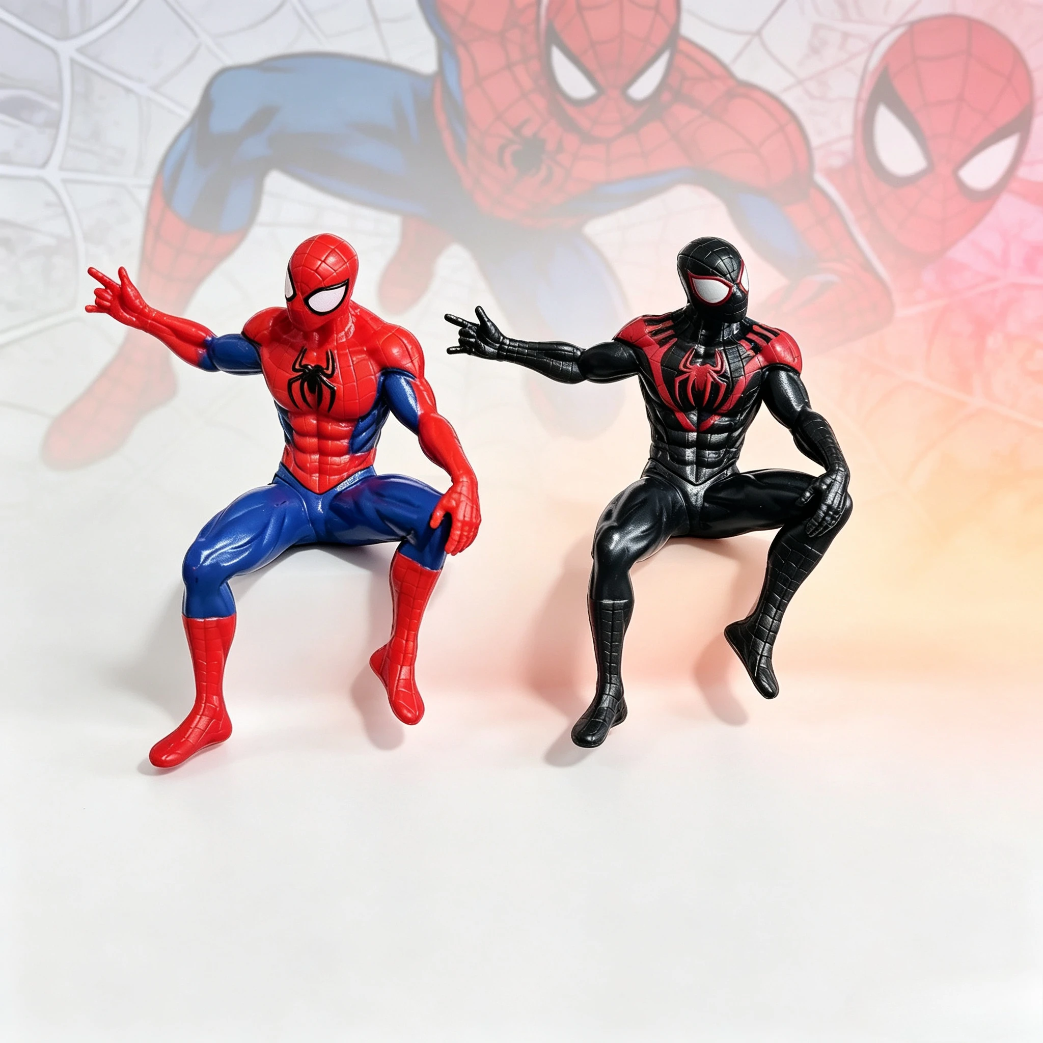 Action Figure Spider-Man 10cm Sitting Posture Decoration Superhero Series PVC Model Desktop Car Decorate Collectible Adult Gifts