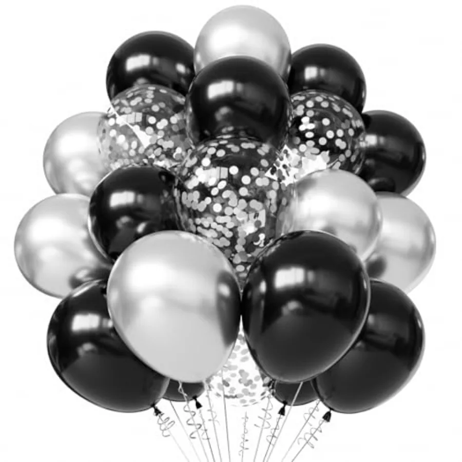 

Balloons, 50pcs 12 inch Confetti Balloons for New Years Theme Party Supplies Wedding Birthday Graduation Party Decorations