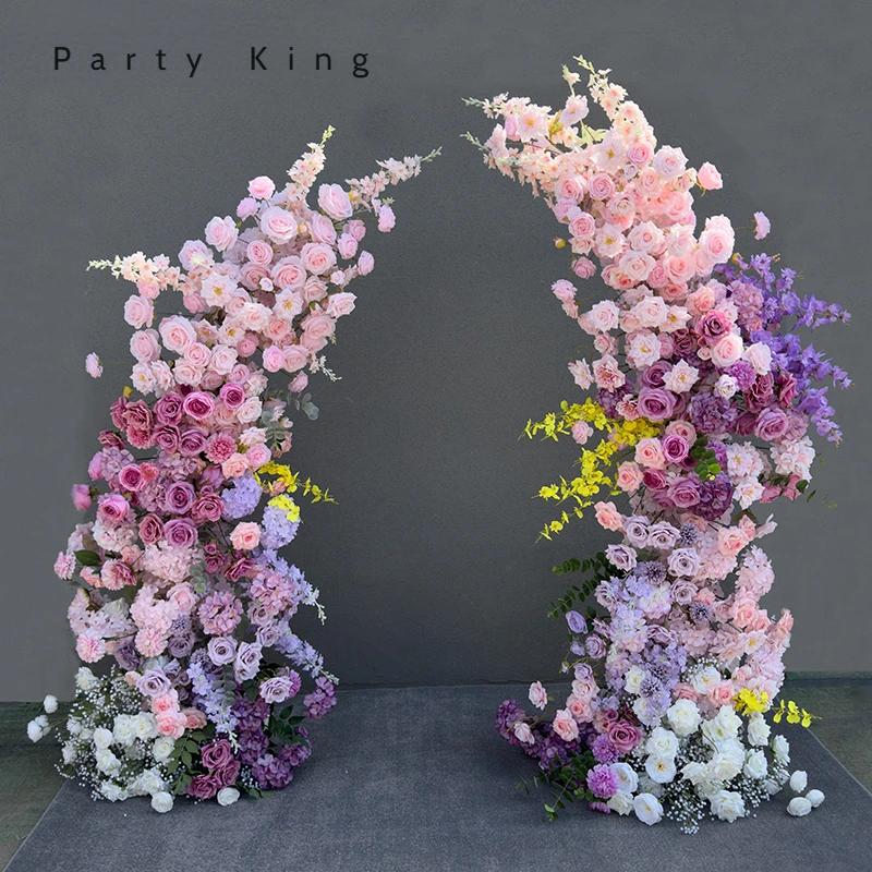 Outdoor Runner Wedding Artichoke Purple Artificial Flower Arch Flower Arrangements Decoration, Stage Gallery Flower Rack