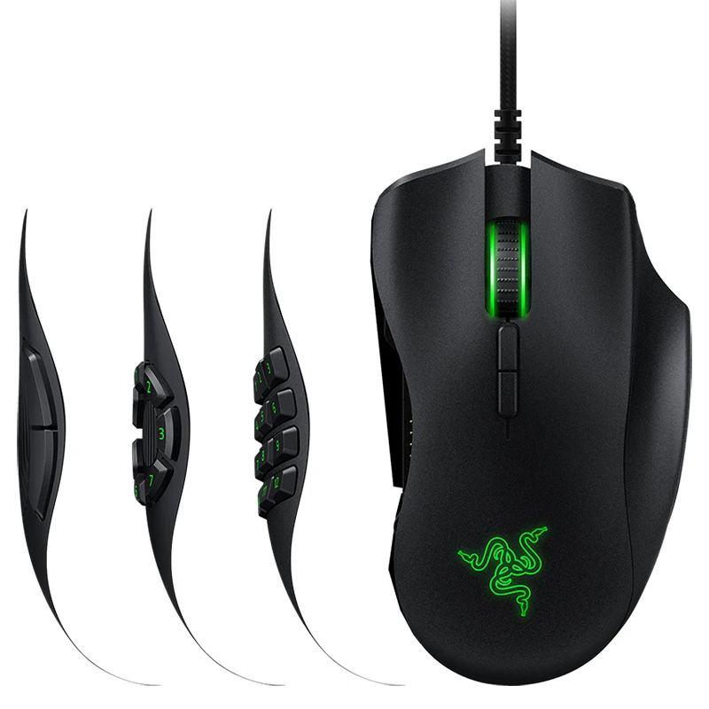 Razer Naga Trinity Gaming Mouse 16000 DPI Optical Sensor Chroma RGB Lighting Interchangeable Side Plate Mechanical Switches