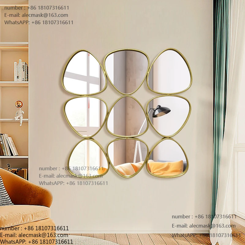 

Home bathroom decorative mirror modern irregular splicing shape art style