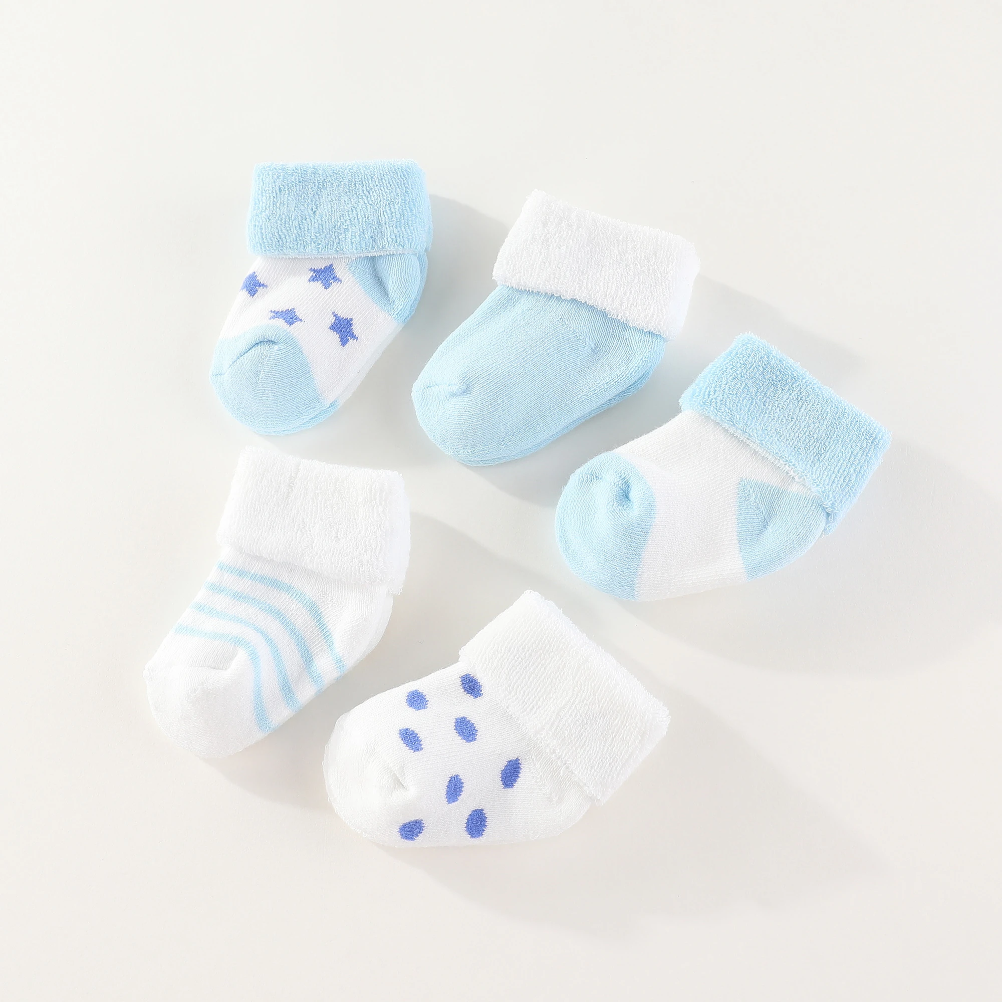 Fetchmous 5 Pairs 100%Cotton Baby Girls Socks Sets Newborn 0-12M Unisex Baby Boys Socks Infant Supplies Accessories Bebes