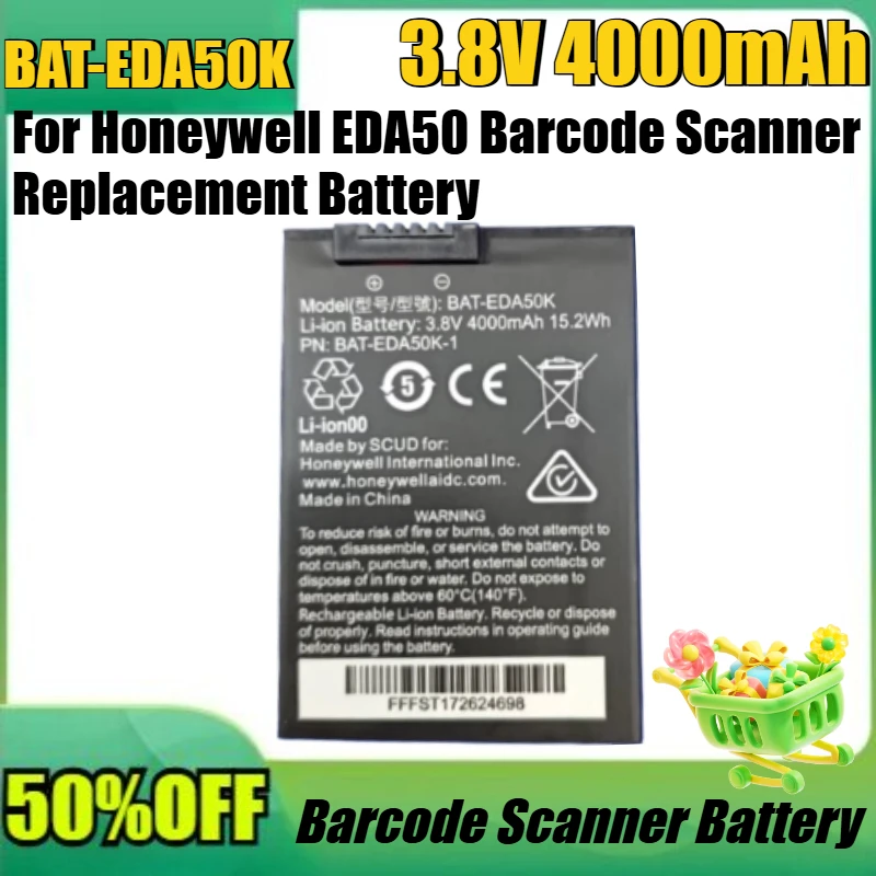 

New BAT-EDA50K 3.8V 4000mAh High Quality Battery for Honeywell EDA50 Barcode Scanner Replacement Battery
