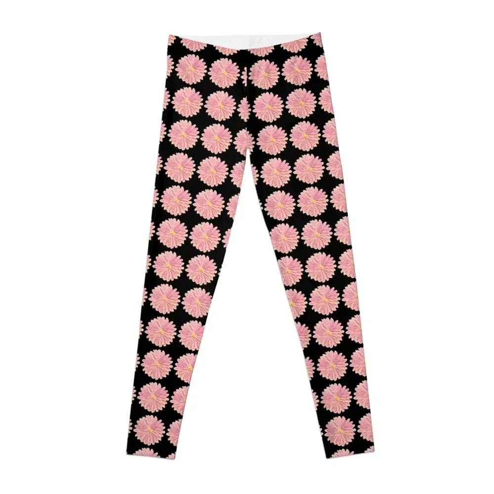 

Pink Gerbera Daisy Bloom Original Art Leggings legging pants raises butt legging gym Sports female Womens Leggings