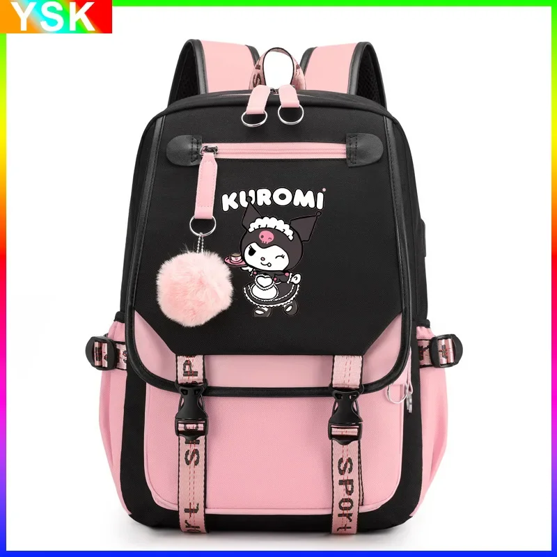 Sanrio Kuromi Schoolbag Junior High School Female Korean Version Large-capacity Casual Backpack Primary School Students Backpack