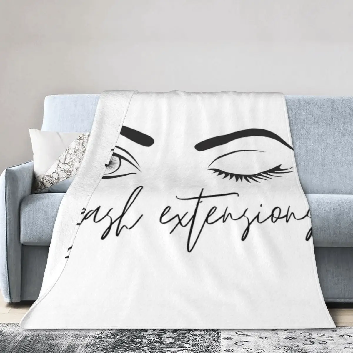 Eyelash Extensions Blankets Soft Warm Flannel Throw Blanket Bedding for Bed Living room Picnic Travel Home Couch