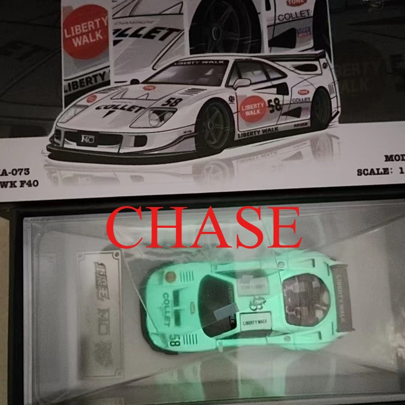 

Demon King 1:64 Ferrari F40 Gull Wing Door LBWK White Hidden Luminous Edition Alloy Car Model