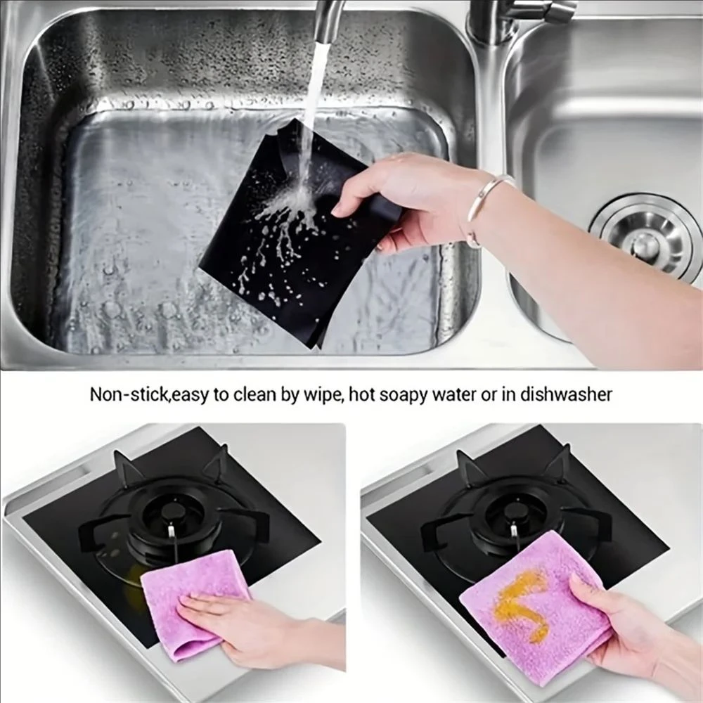 4/8Pcs Gas Stove Protector Cooker Cover Liner Clean Mat Pad Kitchen Gas Stove Stovetop Protector Kitchen Accessory Utensils