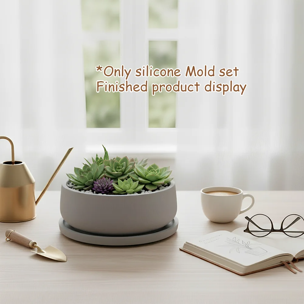 Nordic Style Plant Pot Silicone Mold Kit Handmade Mold for DIY Planter Art Decor Ideal Gift for Craft Lovers