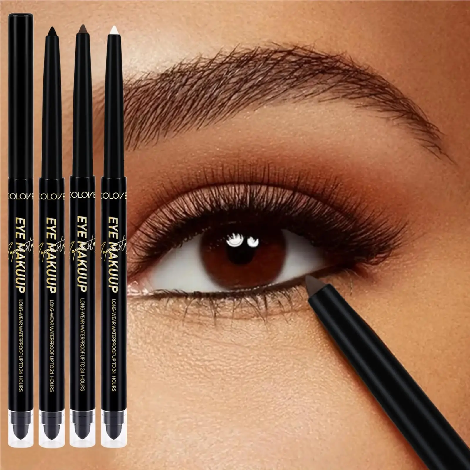 1PC 방수 및 땀 방지, 블랙/브라운/화이트, 얼룩 방지, 고안료, 아이라이너 펜, 데이트 및 일상 용도에 적합