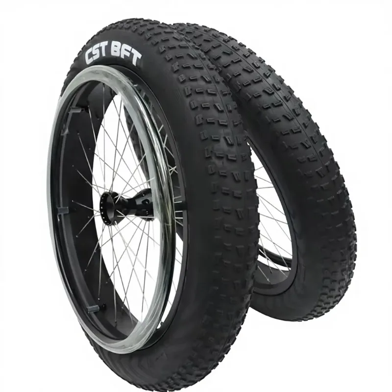 Off‑Road Beach Snow Wheelchair Wheels 24 Inch, Outdoor Mobility Wheelchair Spare Parts