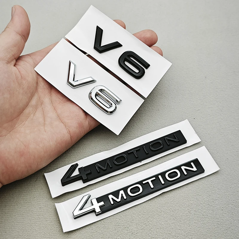 3D ABS estilo de coche 4MOTION V6 Logo pegatina cuerpo insignia cola calcomanía para VW Tiguan Touareg Golf Passat R32 Atlas Arteon Accesorios
