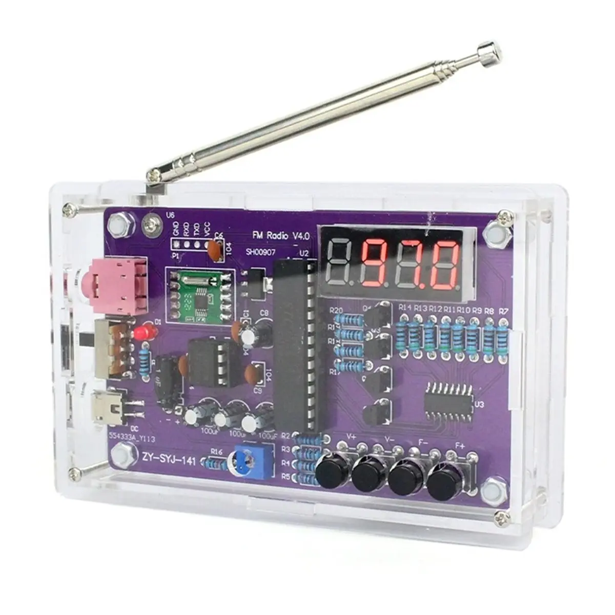 (A99Z] DIY FM Radio Kit 87-108MHz FM Circuit Board Construction Microcontroller DIY Electronics Project Soldering Practice Kit