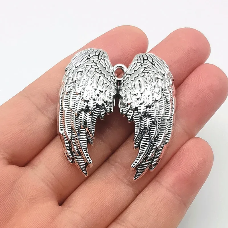 2/1pcs Angel Wings Gothic Alloy Metal Charms for Jewelry Making Supplies Halloween Diy Pendants Keychains Charm