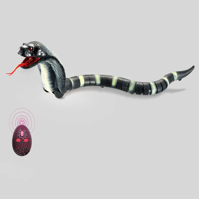 Halloween Animal Toys New Simulation Remote Control Cobra USB Charging Infrared Retractable Funny Tricky Snake