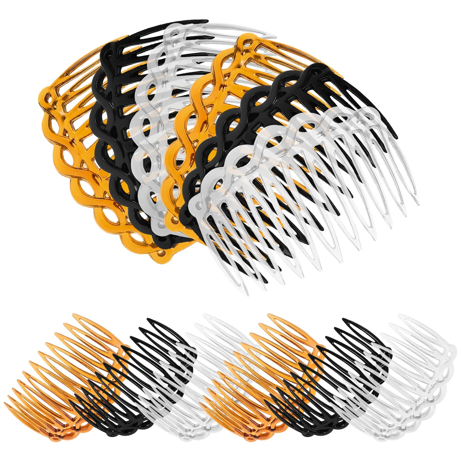 

12Pcs Vintage Hair Side Comb Set for Women Girls Soft Flexible Combs No Damage Gentle Hold Secure Grip Travel-Friendly Hair