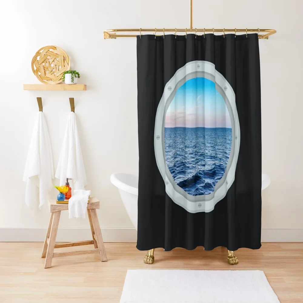 

Корабельный иллюминатор, занавеска для душа, элегантный декор для ванной комнаты, занавеска для ванной комнаты
