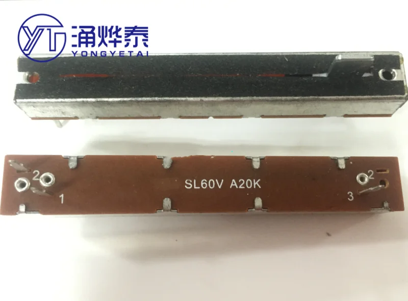 YYT 88MM sliding potentiometer single B10K/20K split shaft length 10MM mixer fader 103/203 3Pin SL60V GSL60V