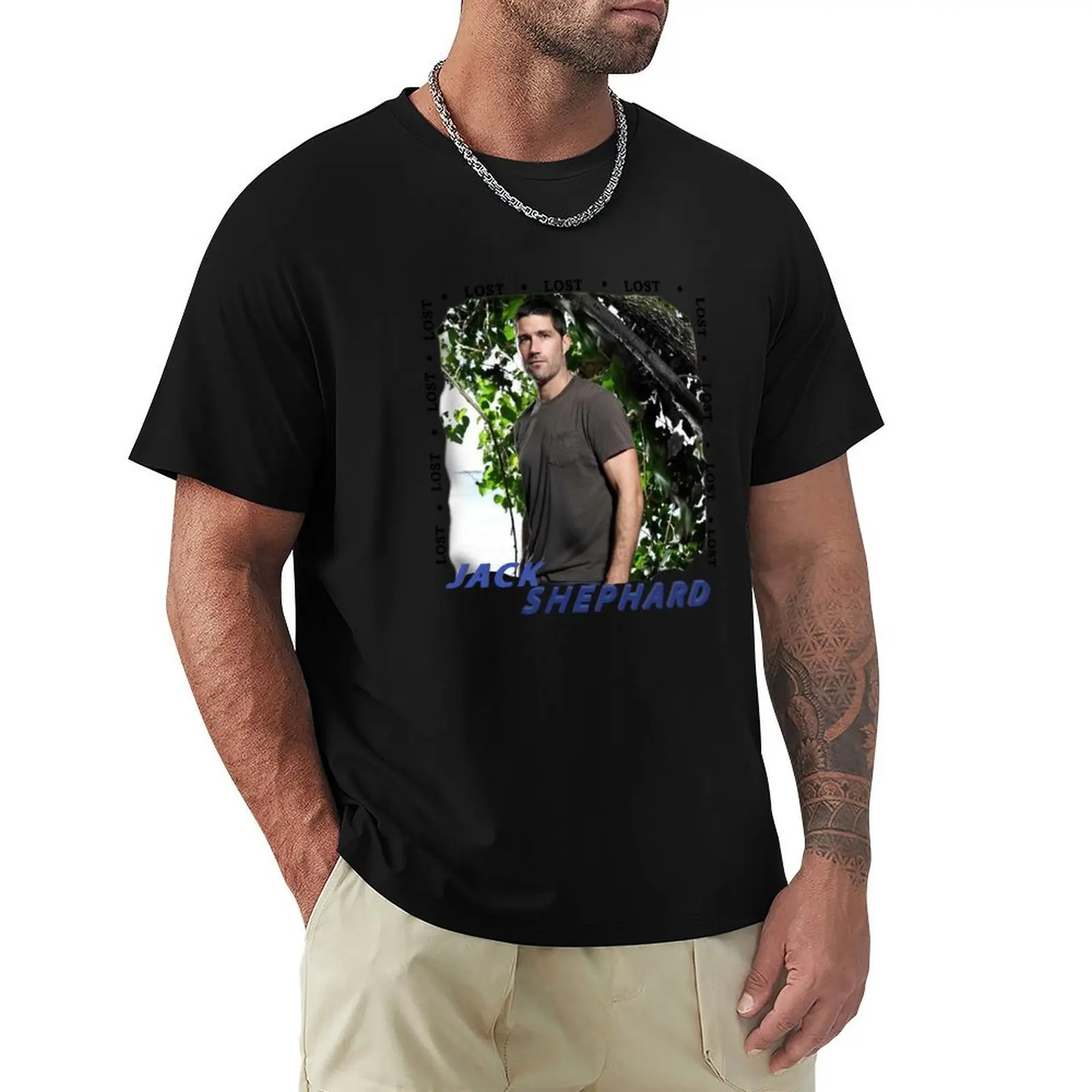 Jack Shephard LOST T-Shirt Summer Print Short Sleeve Tee