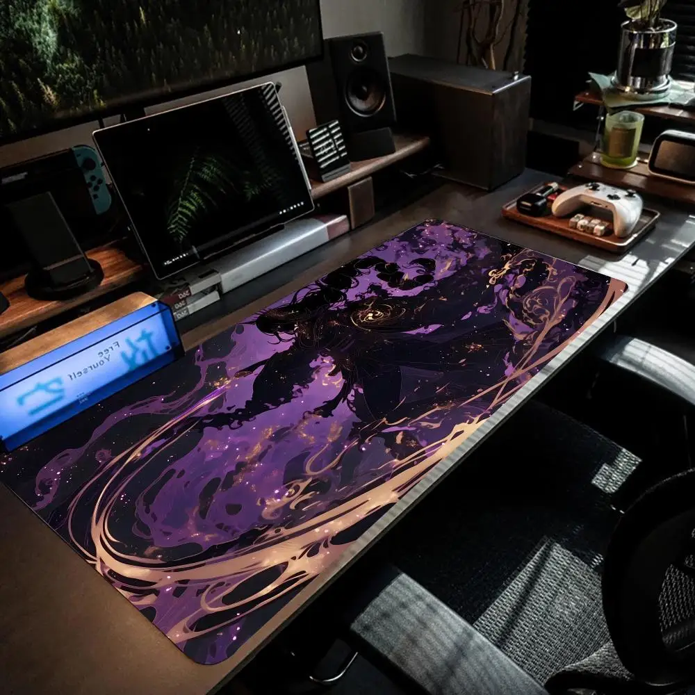 Коврик для мыши Genshin Raiden Shogun, коврик для мыши, коврик для мыши, игровые аксессуары, длинные коврики для стола, детали ПК XXL90x40 см