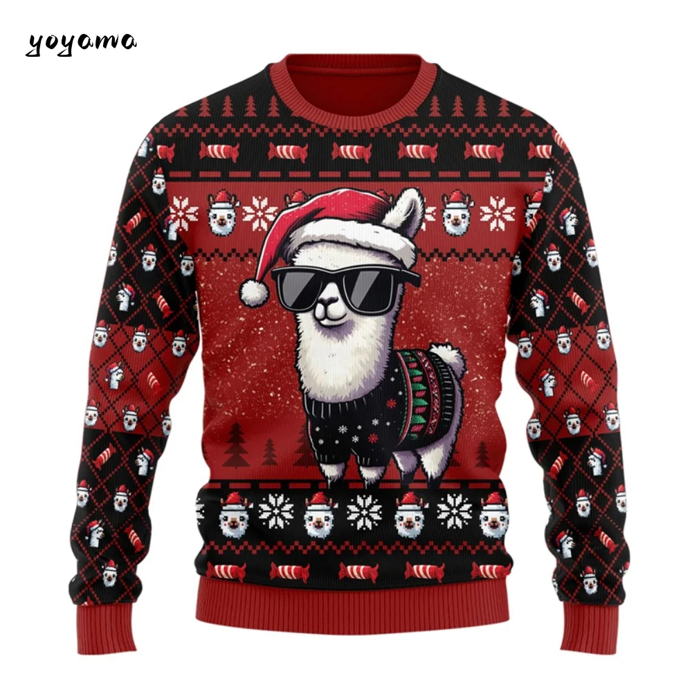 2026 عيد الميلاد لطيف الألبكة الفتيات بلوزات ثلاثية الأبعاد عادية للجنسين Harajuku البلوز البلوفرات القبيح عيد الميلاد موضة الرجال بلوزات