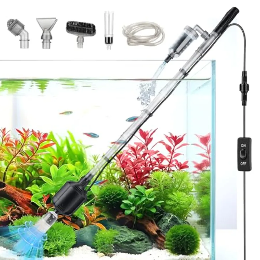 

5 in 1 Electric Aquarium Gravel Cleaner 360GPH Automatic Fish Tank Vacuum Water Changer Vacuum Water Changer Sand Wash Filter 1
