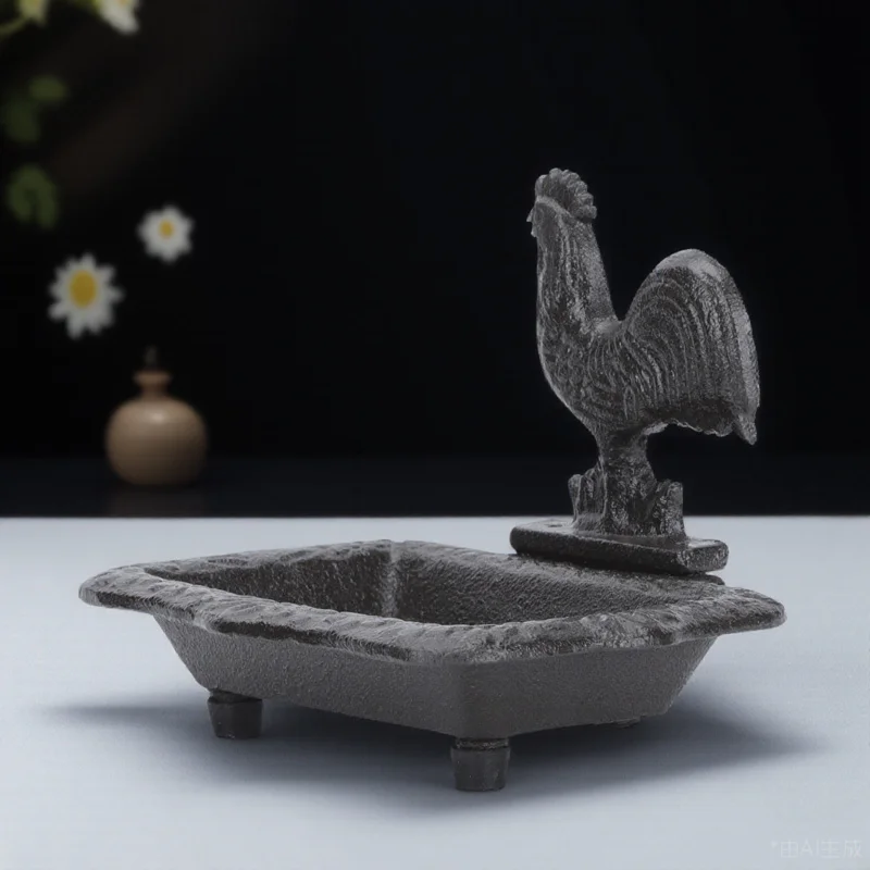 

1Pcs Cast Iron Retro Soap Box Decorative Metal Art Holder for Handmade Soap Hollow Drain Design Sturdy Bathroom Decor Accessory