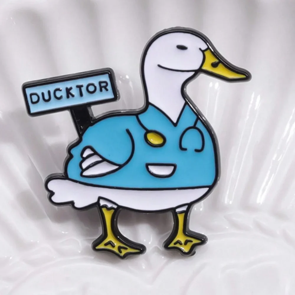 Creative Animal Doctor Brooch Enamel Pins TRUST ME I'M A DOGTOR Brooches Duck Goose Badge Clothes Lapel Accessories Jewelry Gift