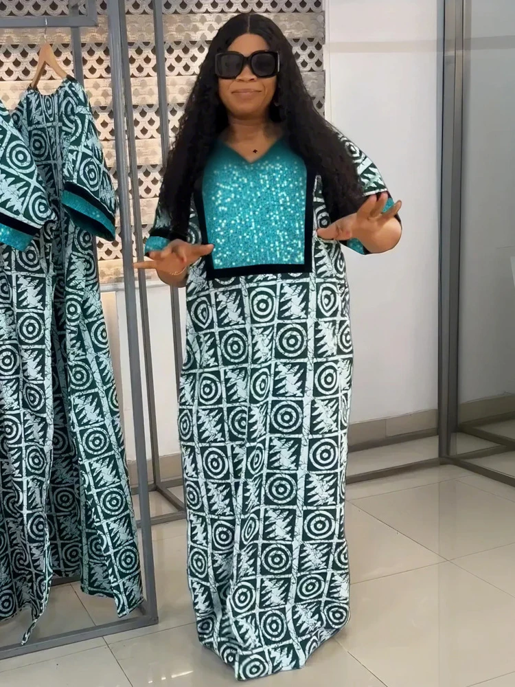 African Wedding Party Plus Size Dresses Women Evening Gowns Traditional Dashiki Print Boubou Dubai Muslim Abayas Ladies Clothing