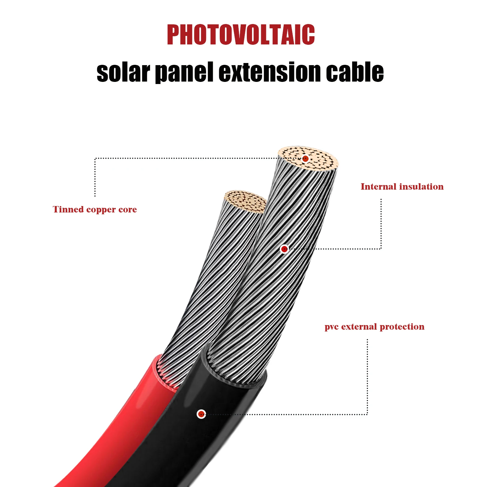 MHPOWOS przedłużacz do panelu słonecznego 12AWG 20FT złącze słoneczne z wodoodpornymi złączami żeńskimi i męskimi do elektrowni fotowoltaicznej RV