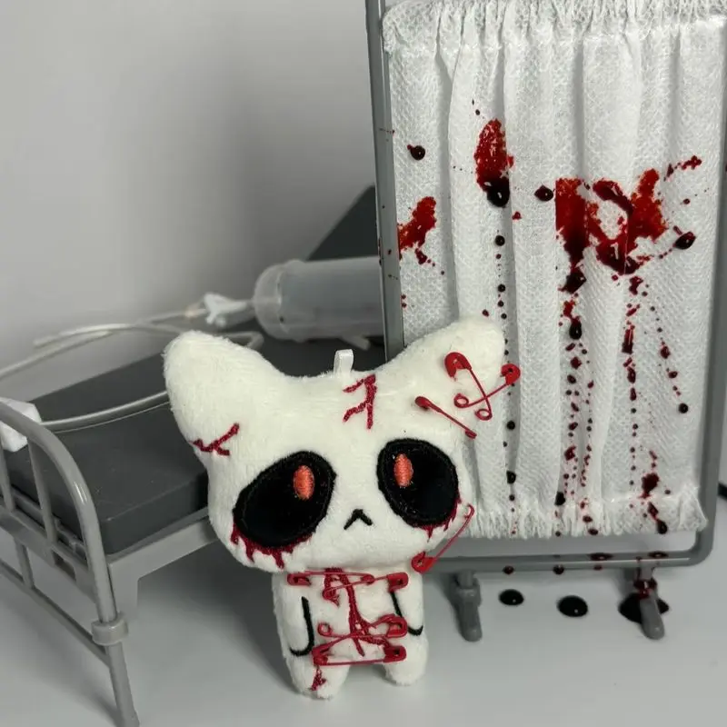 Halloween Broken Ghost Plush Keychain Dark Little Ghost Guardian Deity Creative Schoolbag Pendant For Halloween Decoration