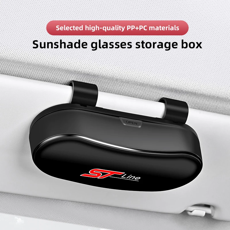 Caja de almacenamiento de gafas multifuncional a la moda para ST Line Focus Mustang Fiesta Puma Ranger Kuga MK7 MAX F150 Mondeo Escape MK3