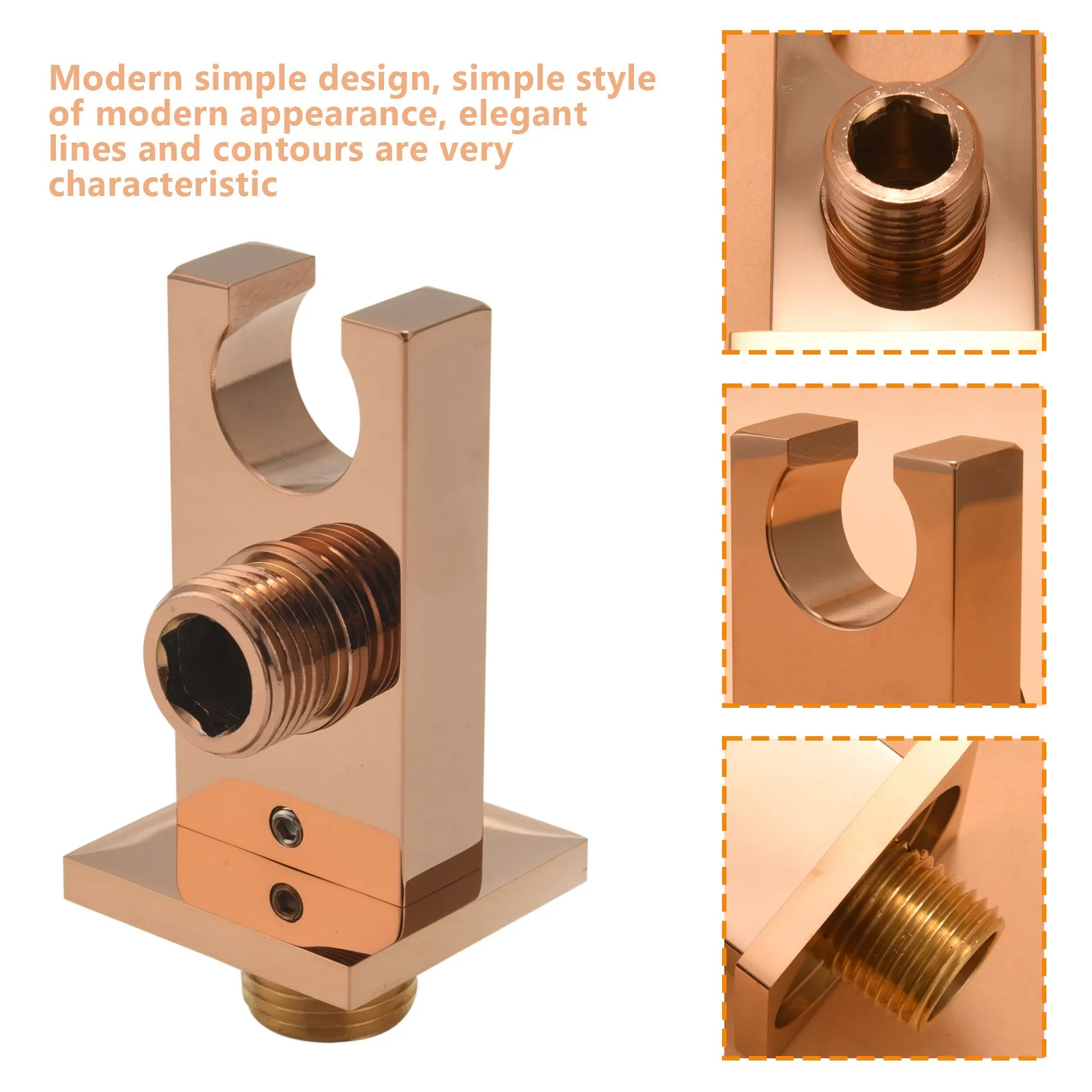 ABNL Solid Brass Wall Mount Handheld Shower Bracket Holder With Water Supply Shower Outlet