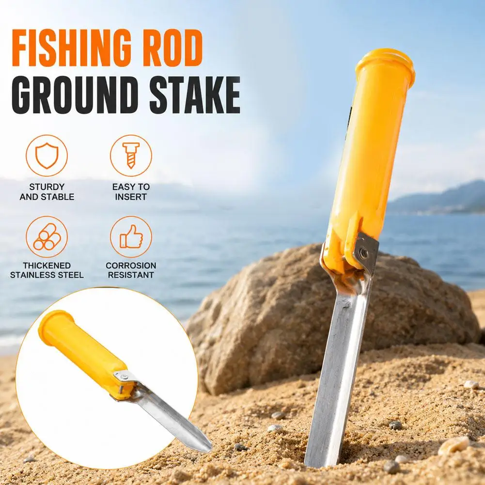 Multi-Functional Foldable Surf Fishing Rod Holder With Storage Lid - Sea Rod Ground Spike, Compact Design For Beach Fishing view 2