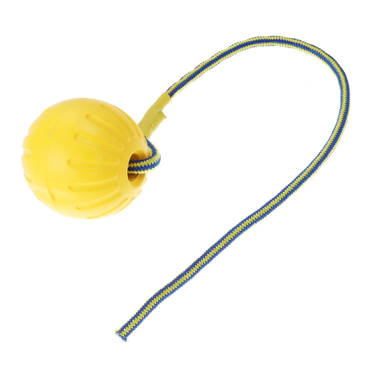 

Pet Hollow EVA Ball with Rope Dog Ball Launcher Thrower for Pets Training Exercising (Yellow) dog ball on string