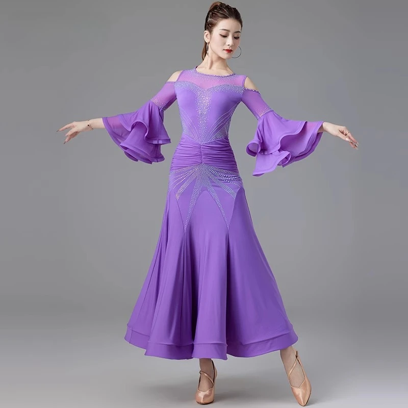 

Waltz Competition Costume Ballroom Dance Dress Modern National Standard Dance Female Tango Wear for Rumba Practice Stage