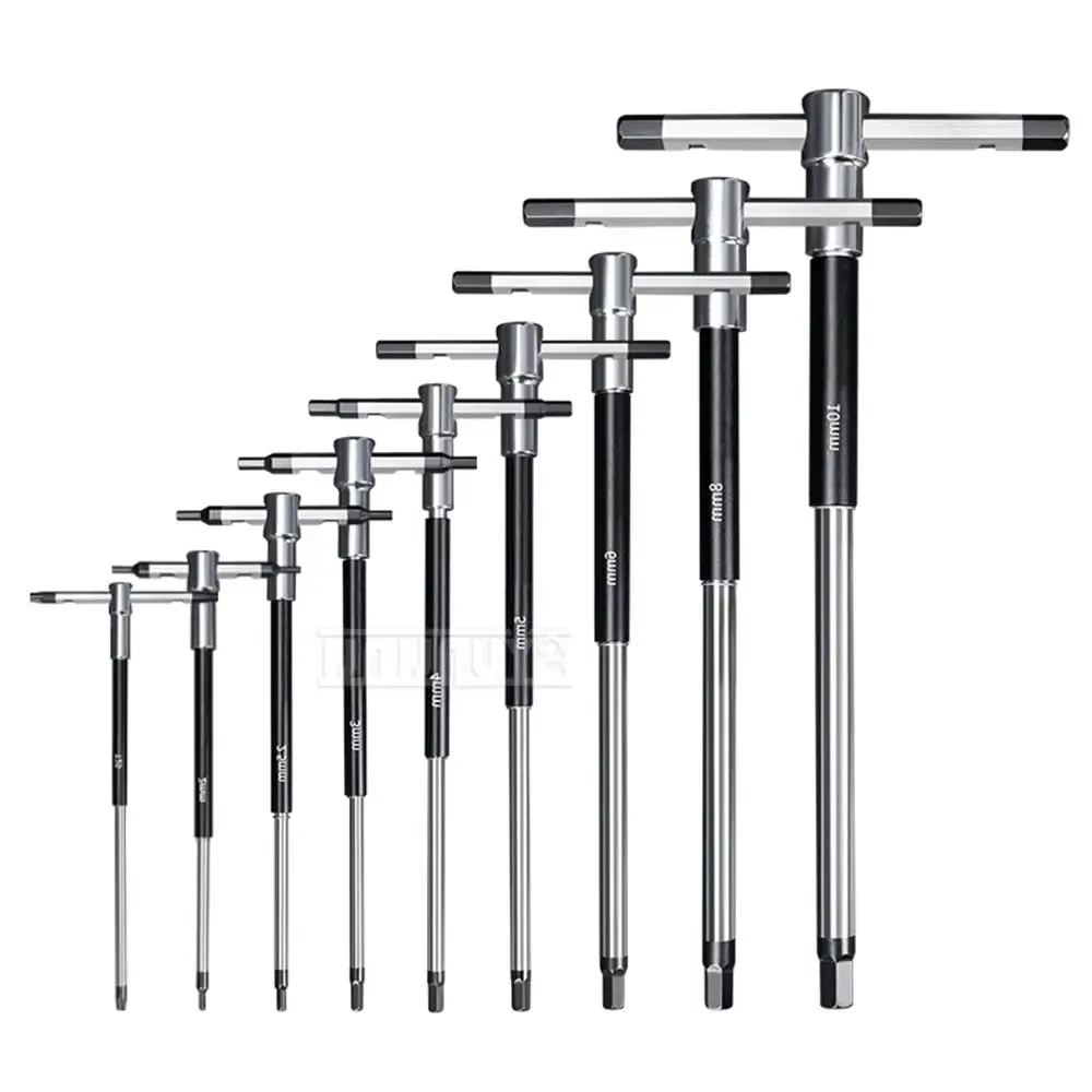 9-piece set Bicycle Slider Allen Wrench 2.5/3/4/5/6/8/10mm T25 Professional T-Slider Repair Tool