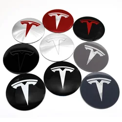 56mm emblema do carro cubo da roda centro tampa adesivos para tesla modelo s model3 2024 modelo y x pneu centro capa crachá decalque acessórios