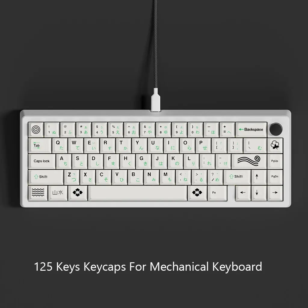 141 125 22 Keys Simplicity Theme Keycaps Cherry Height PBT Thermal Sublimation DIY For 61 87 98 100 104 Keys Mechanical Keyboard