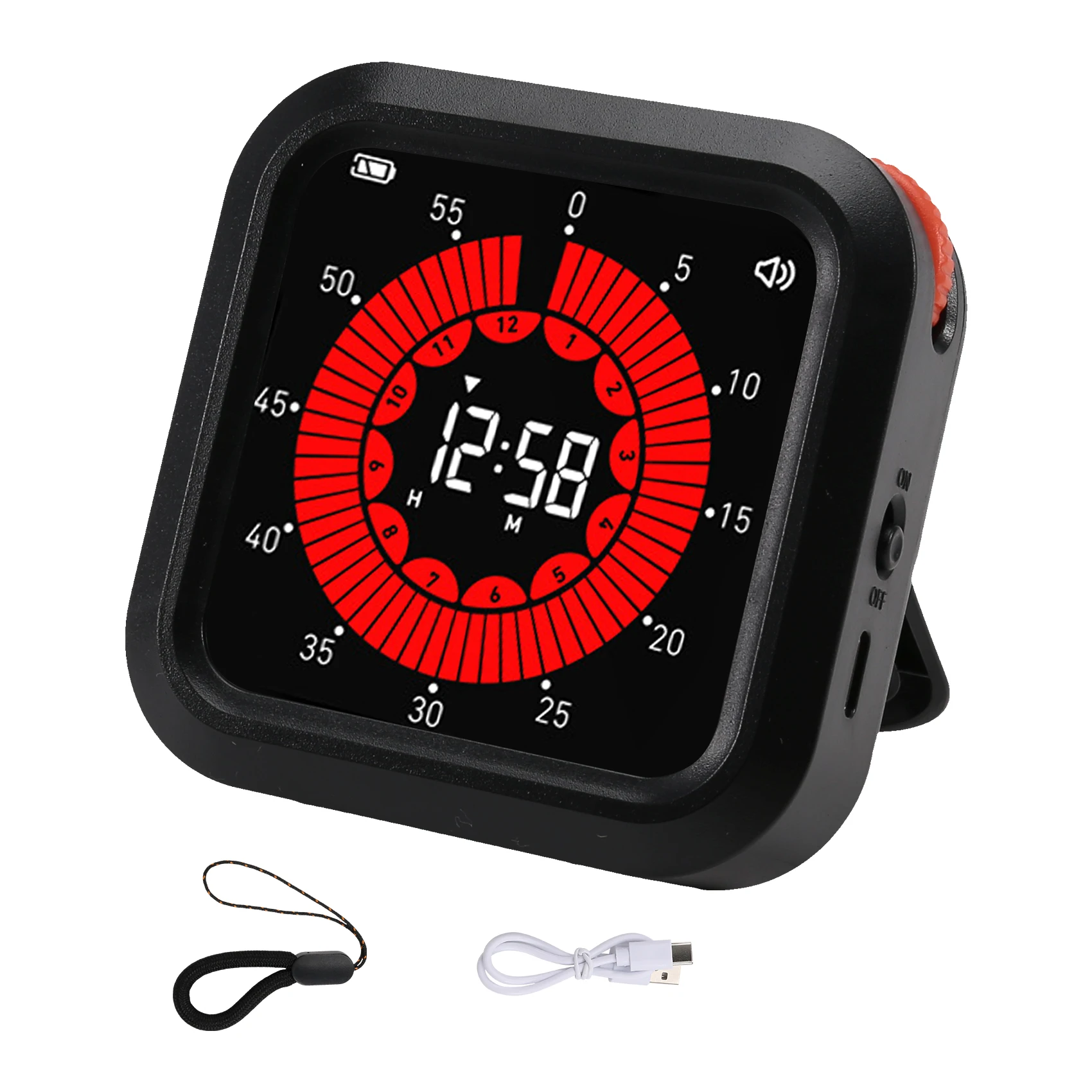 PHFU-Rainbow Visual Progress Bar Timer Single Learning Self-Check-In Kitchen Baking Fitness Timer For Organizational Tools
